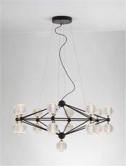 Lustra BELINDA, structura de aluminiu negru si acrilic