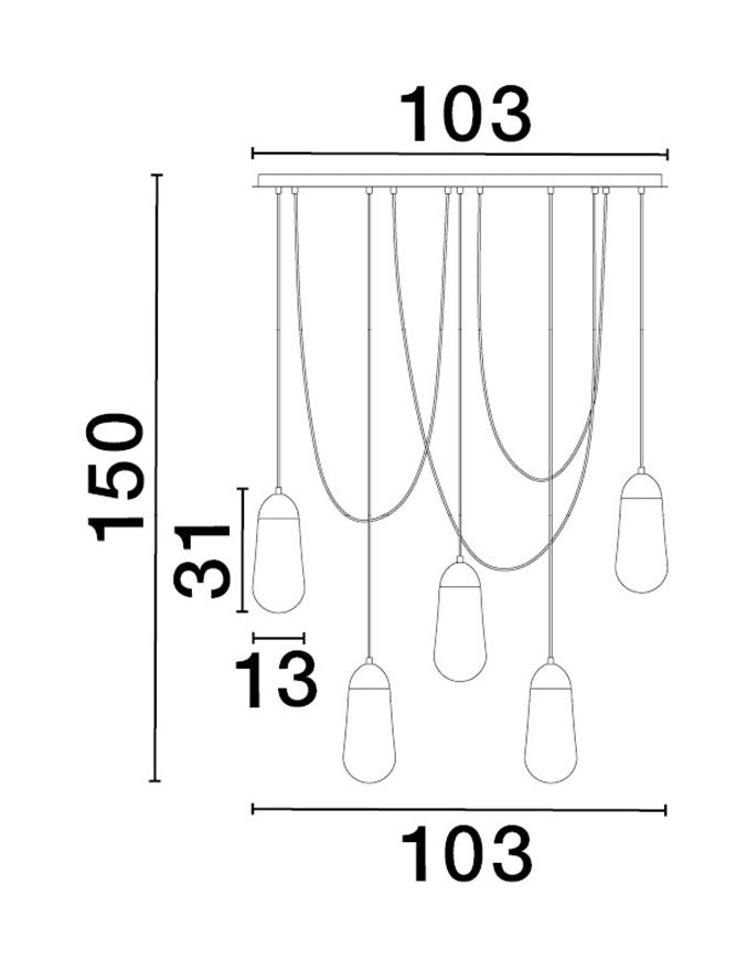 Lustra suspendata 5 pendule, BLAKY