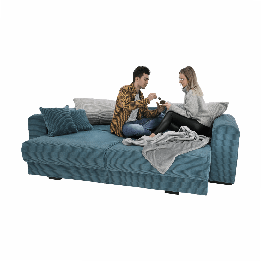 Canapea foarte spaţioasă, albastru, mentol, gri deschis, GILEN BIG SOFA