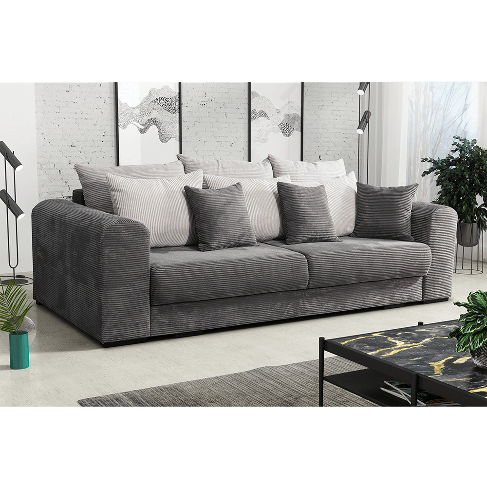 Canapea foarte spaţioasă, gri/gri deschis/bej, GILEN BIG SOFA