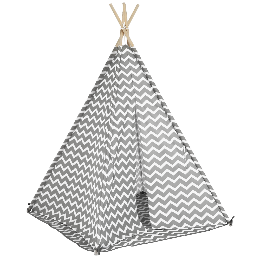 Cort copii - teepee, gri/alb/model, ETENT
