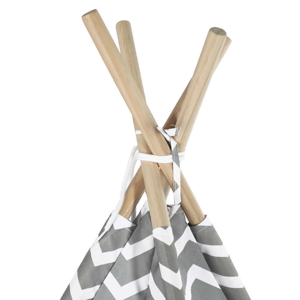 Cort copii - teepee, gri/alb/model, ETENT