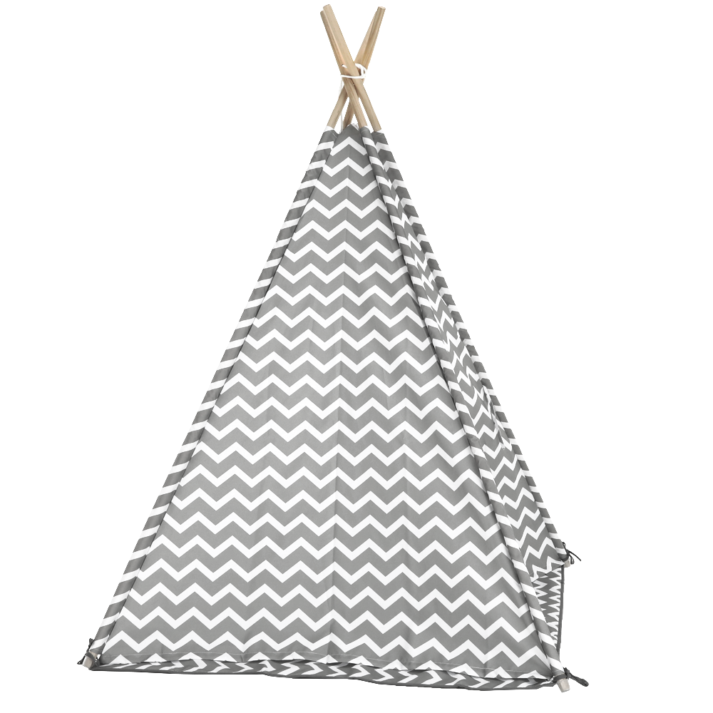 Cort copii - teepee, gri/alb/model, ETENT