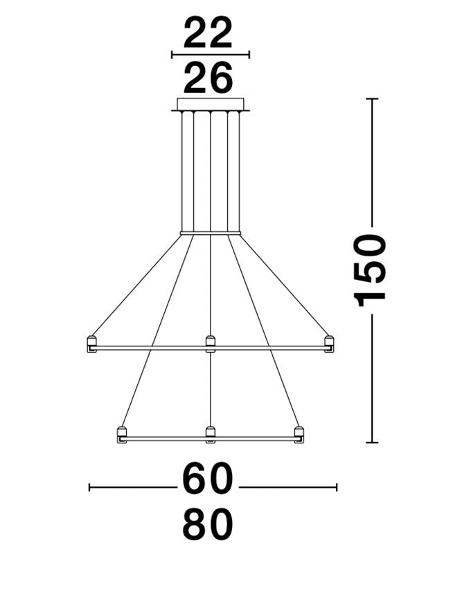 Candelabru pentru sistem magnetic din aluminiu negru nisipiu DION