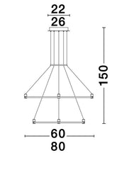 Candelabru pentru sistem magnetic din aluminiu negru nisipiu DION