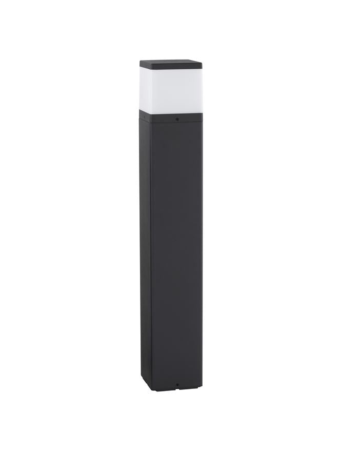 Stalp de exterior pentru iluminat din aluminiu gri inchis si acril transparent FERRON