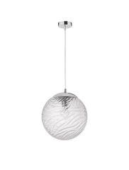 Pendul din metal cromat si sticla transparenta FICATO