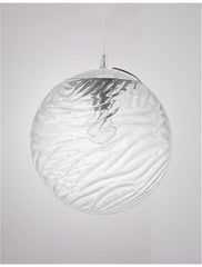 Pendul din metal cromat si sticla transparenta FICATO