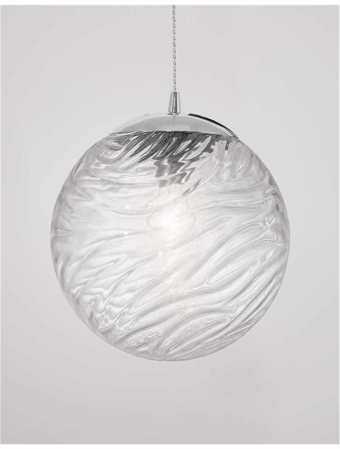 Pendul din metal cromat si sticla transparenta FICATO