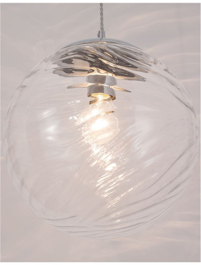 Pendul din metal cromat si sticla transparenta FICATO