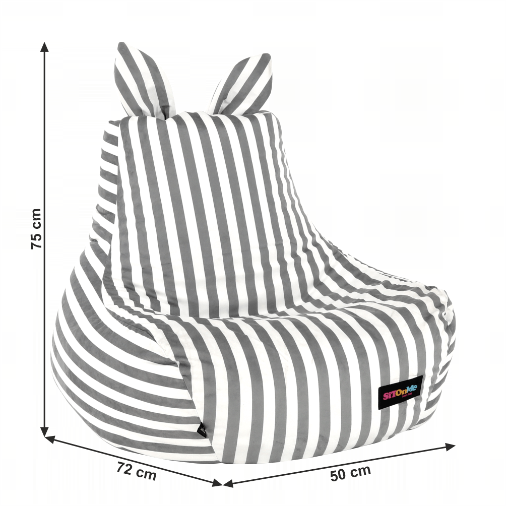 Fotoliu tip sac, alb/gri, LAPIN