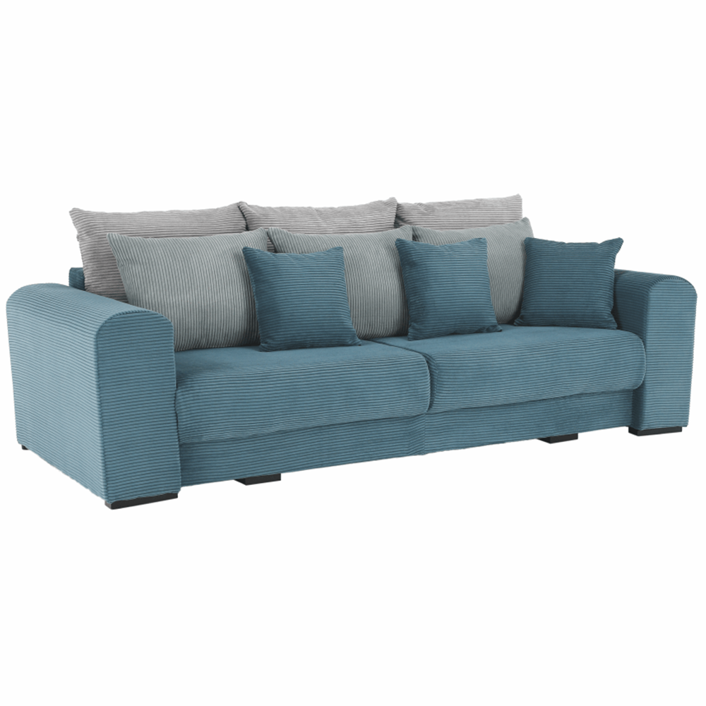 Canapea foarte spaţioasă, albastru, mentol, gri deschis, GILEN BIG SOFA