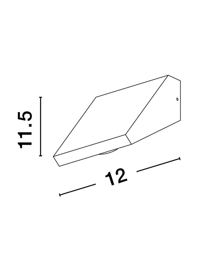 Aplica de perete exterior antracit din aluminiu turnat sub presiune si sticla transparenta PARRIS