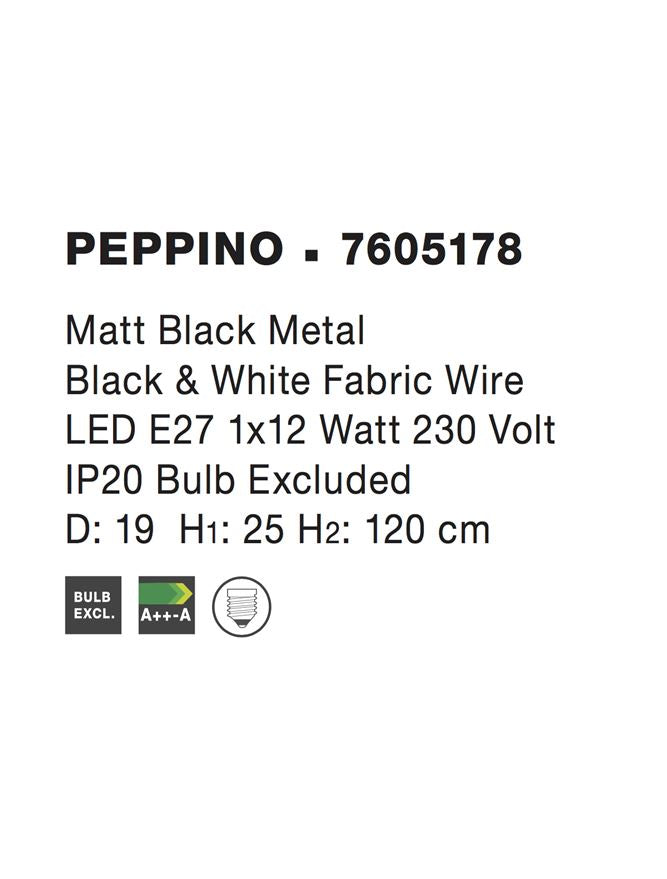 Lustra din metal negru Peppino