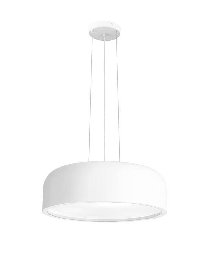Lustra din metal si acril cu fir textil alba Perleto