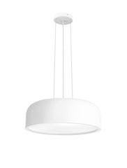 Lustra din metal si acril cu fir textil alba Perleto