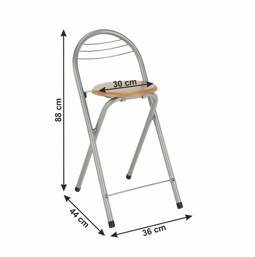 Scaun de bar, fag/aluminiu, BOXER