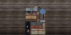 Tapet STACKED SUITCASES, PILE