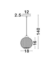 Pendul din metal si sticla albastra VIENTI