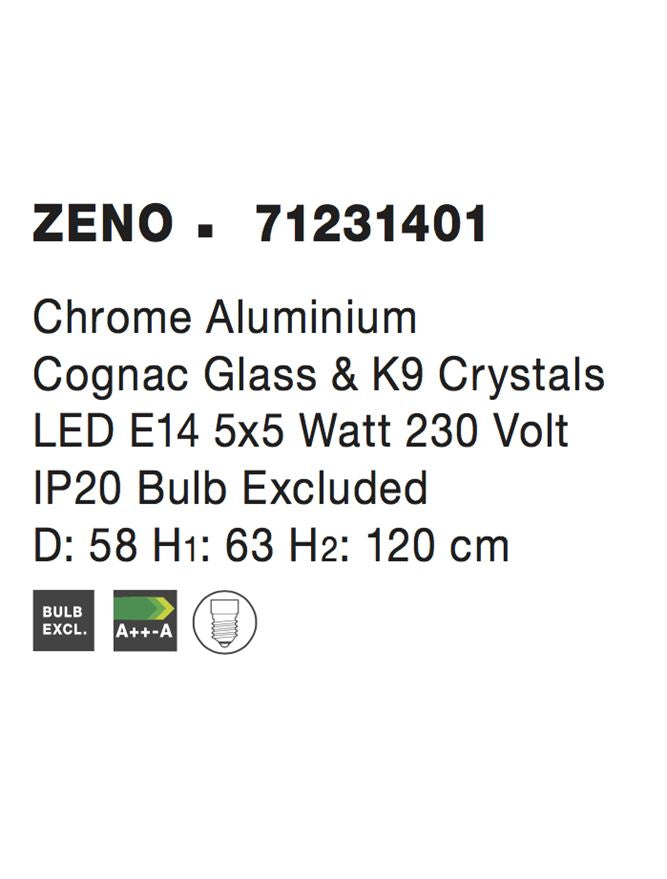Lustra din aluminiu cromat, sticla si cristale K9 conac Zeno