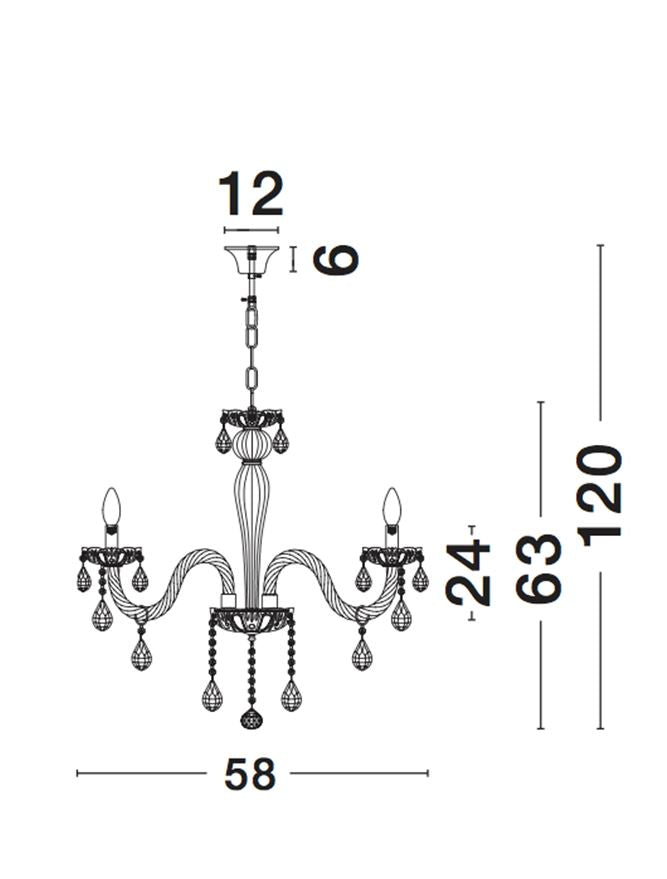 Lustra din aluminiu cromat, sticla si cristale K9 conac Zeno