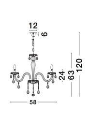 Lustra din aluminiu cromat, sticla si cristale K9 conac Zeno